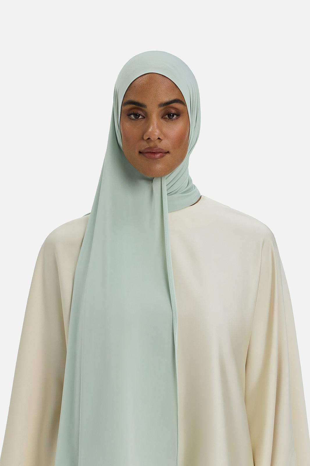 Liquid Jersey Scarf | Aqua Gray