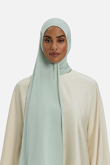 Liquid Jersey Scarf | Aqua Gray